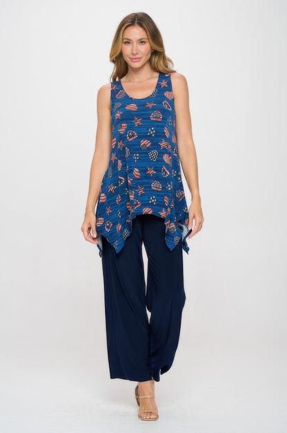 Plus Size Hit Shark Bite Hem Tank