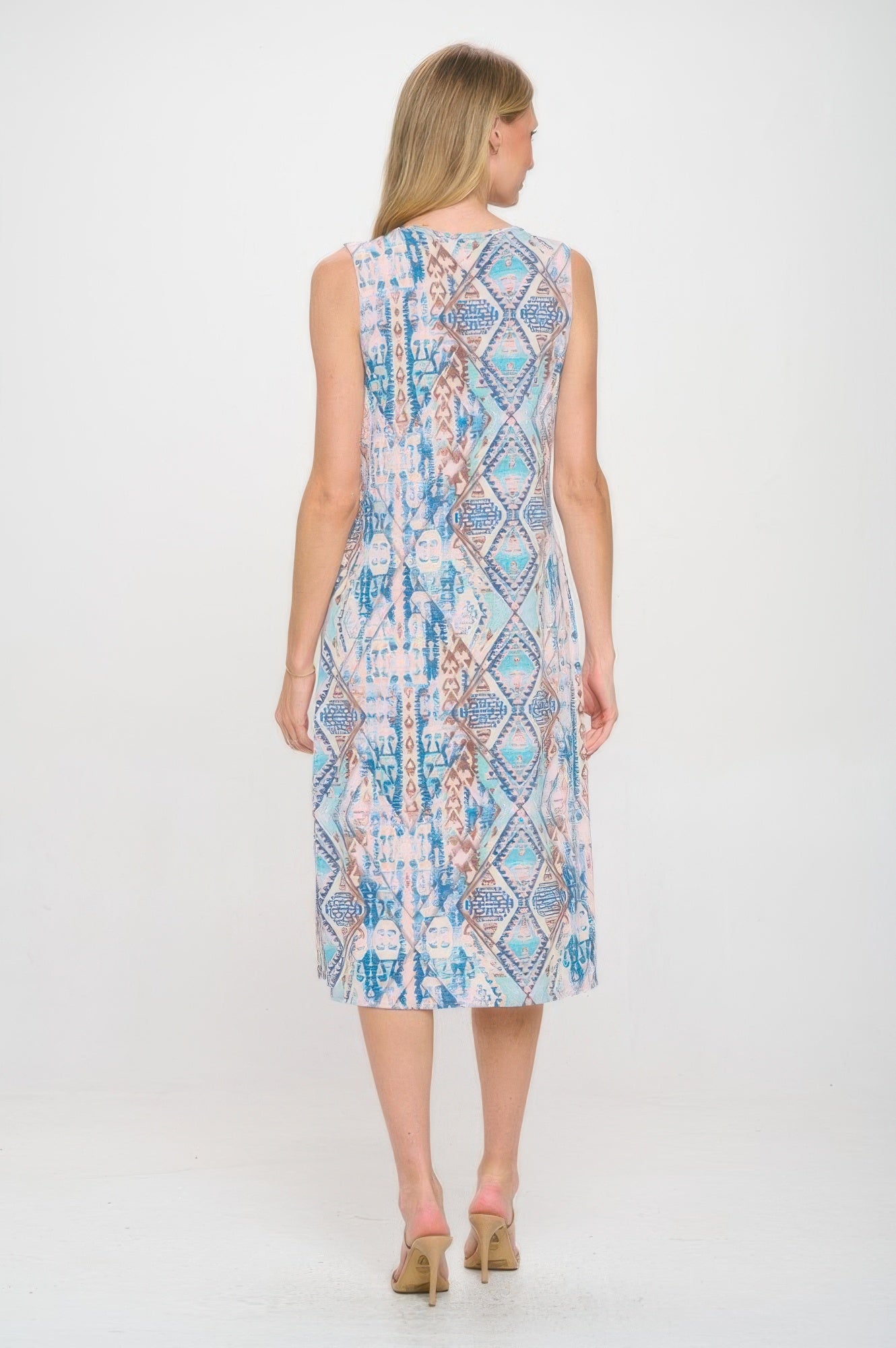 Hit V-neck Midi Tank Dress With Side Slit
