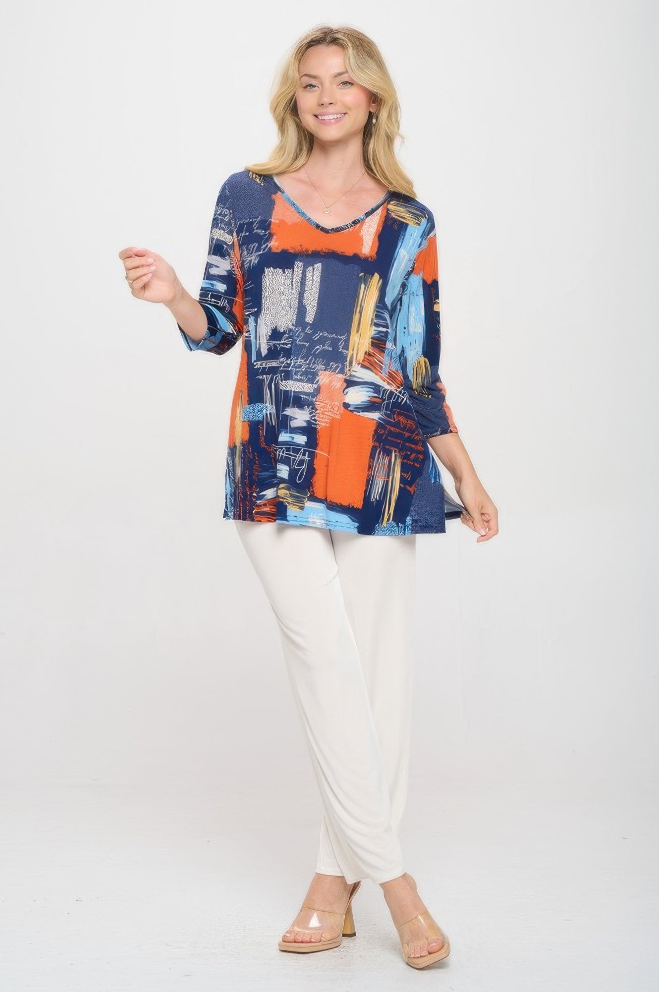 Hit V-neck Band Top W/vent