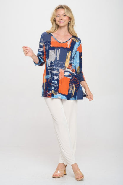 Hit V-neck Band Top W/vent