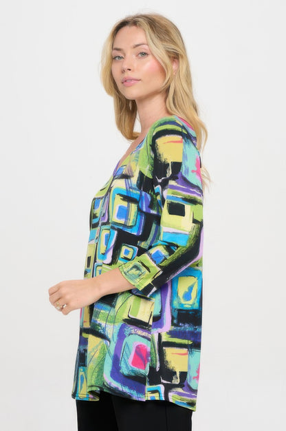 Hit V-neck Band Top W/vent