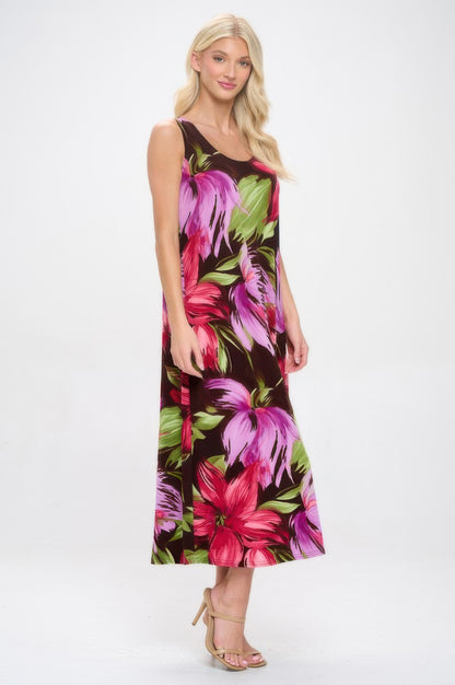Print Bns Tank Long Dress