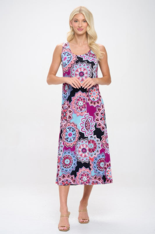 Print Bns Tank Long Dress
