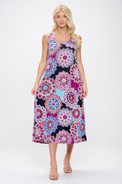 Print Bns Tank Long Dress