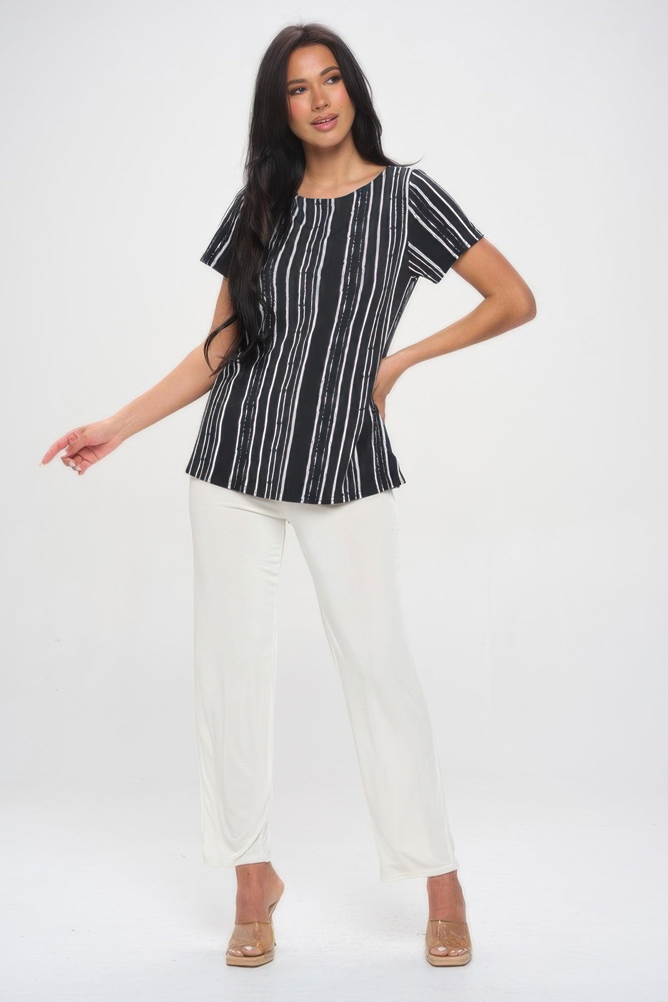 Plus Size Hit Boat Nk Short Sl Top