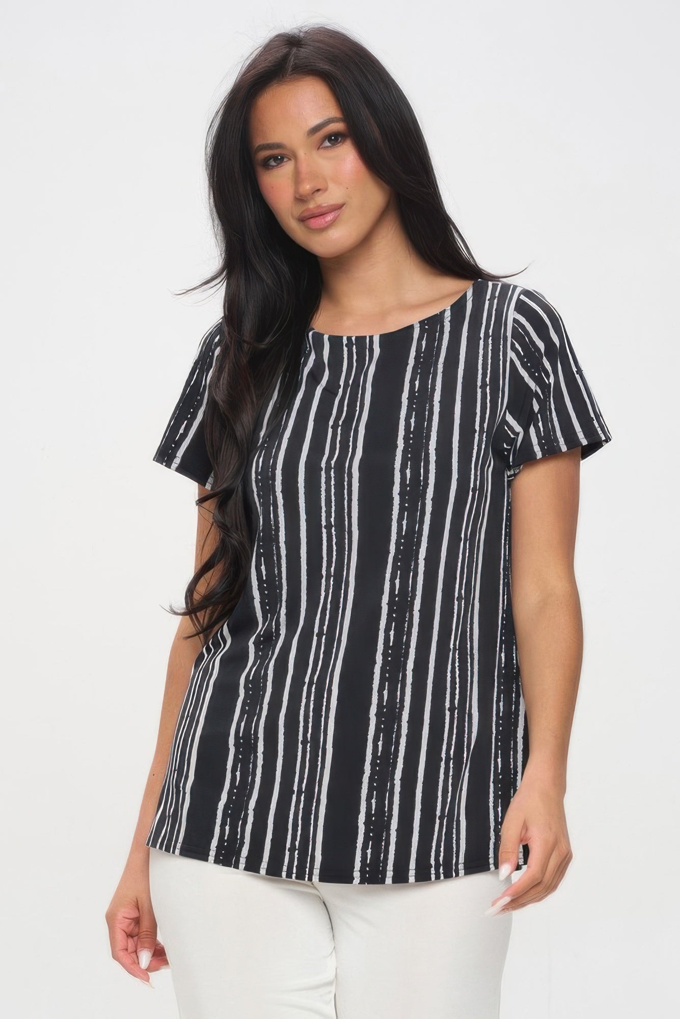 Plus Size Hit Boat Nk Short Sl Top