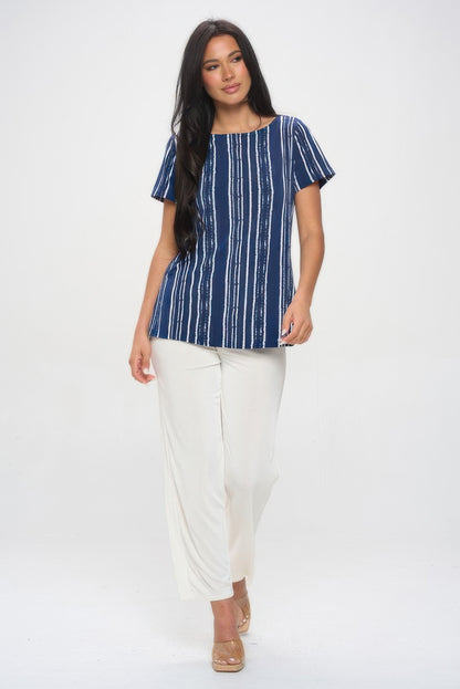 Plus Size Hit Boat Nk Short Sl Top