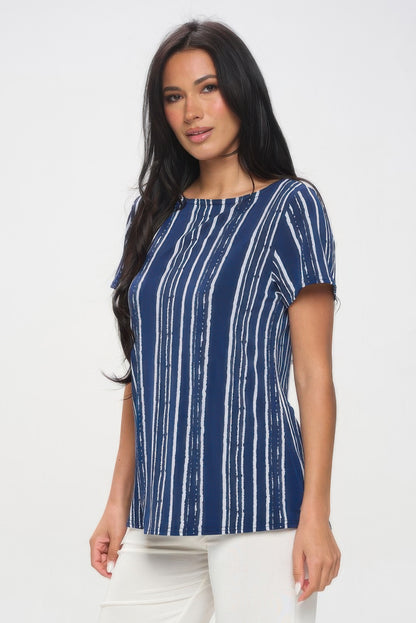 Plus Size Hit Boat Nk Short Sl Top