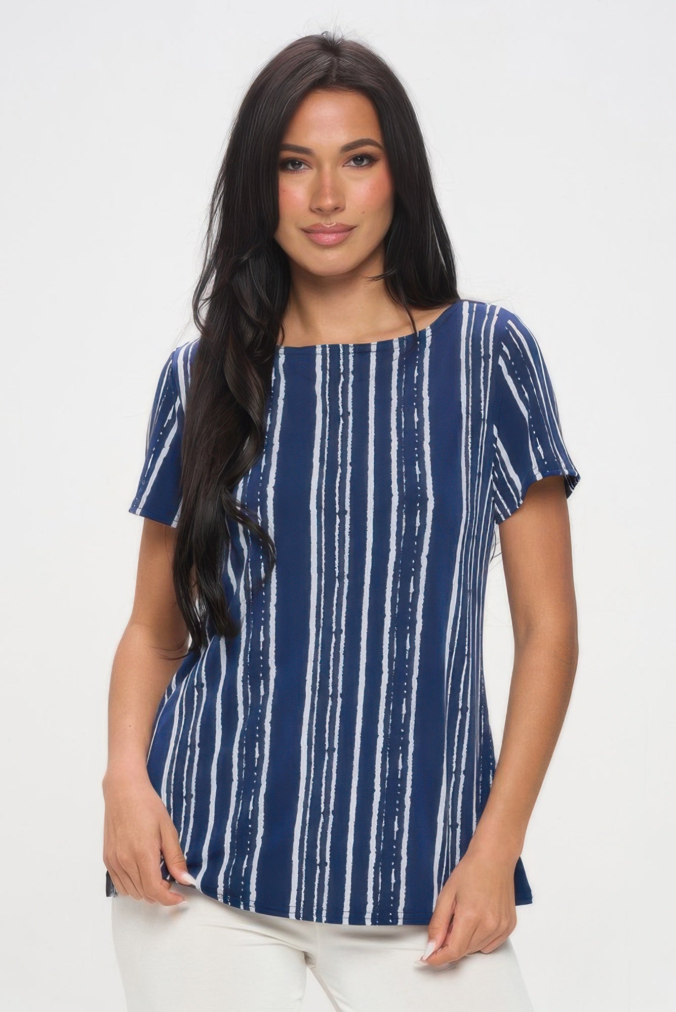Plus Size Hit Boat Nk Short Sl Top
