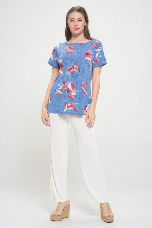 Plus Size Hit Boat Nk Short Sl Top