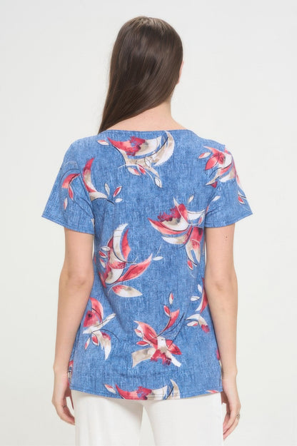 Plus Size Hit Boat Nk Short Sl Top