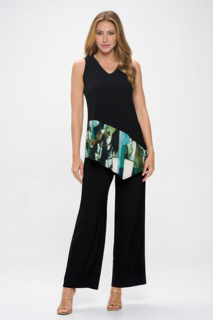 Hit Sleeveless Contrast Top