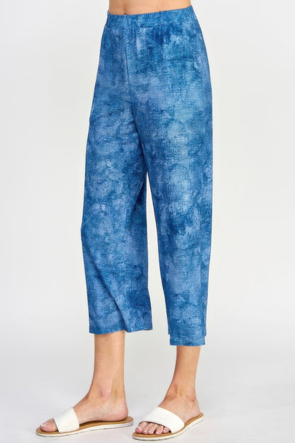 Denim-inspired Print Pull-on Pants