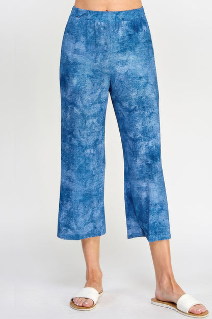 Denim-inspired Print Pull-on Pants