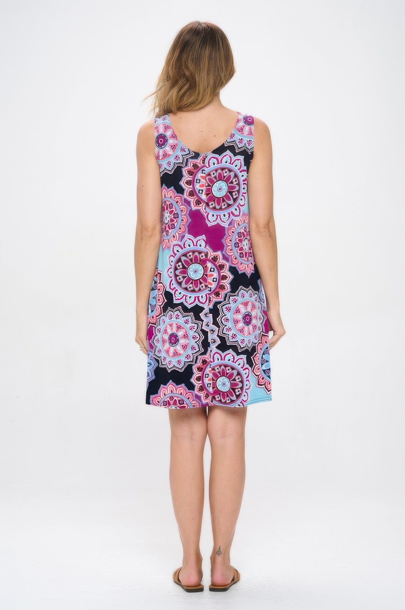 Print Sleeveless Tank Dress