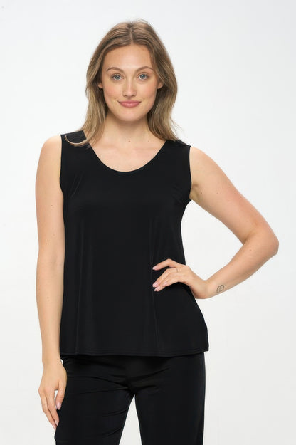 Plus Size Bns Solid Sleeveless Tank Top