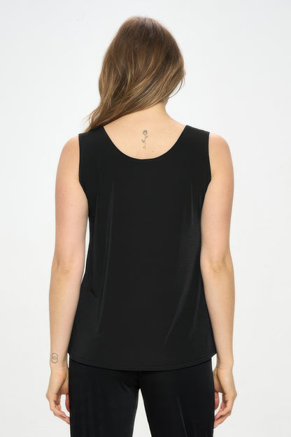 Plus Size Bns Solid Sleeveless Tank Top