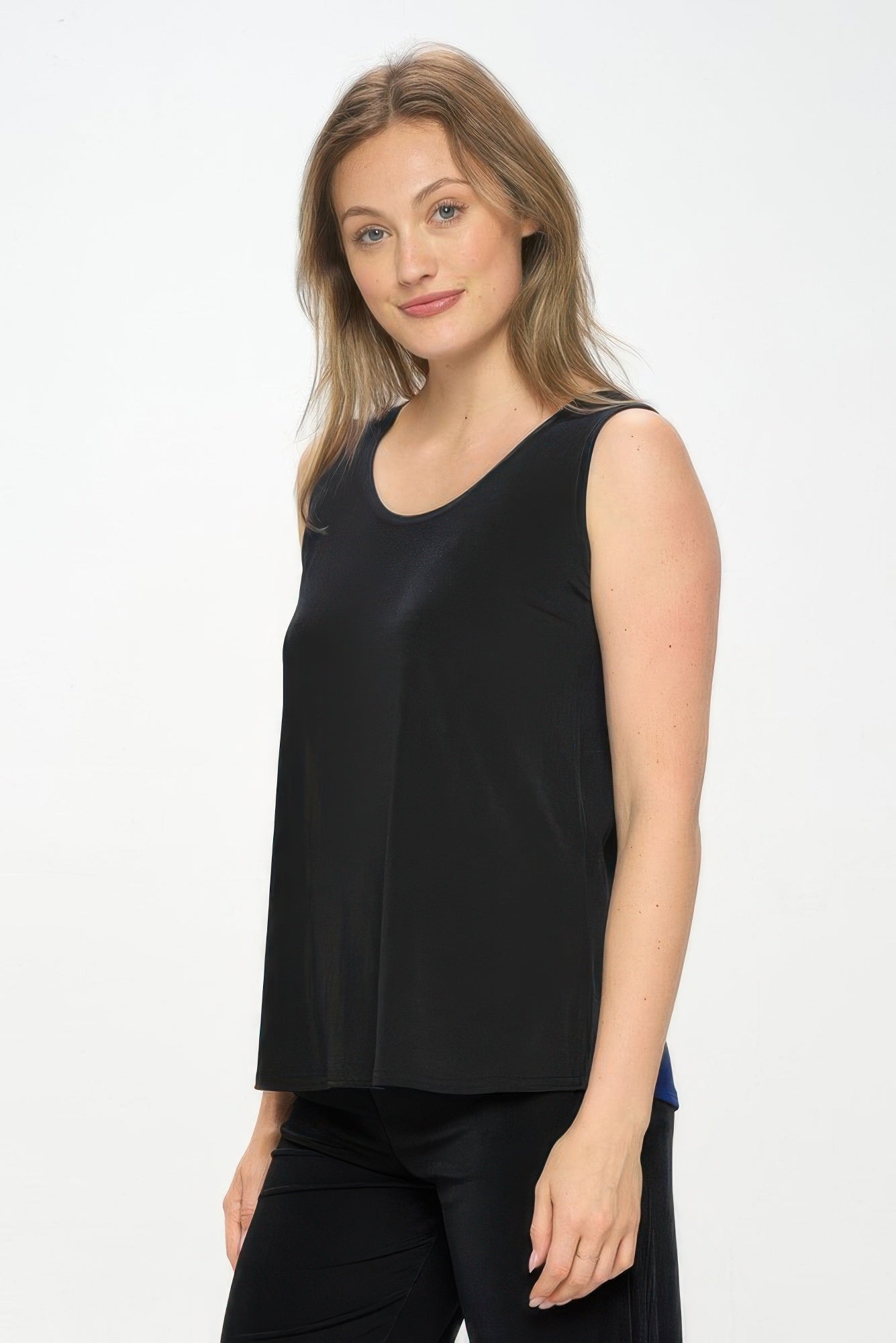 Plus Size Bns Solid Sleeveless Tank Top