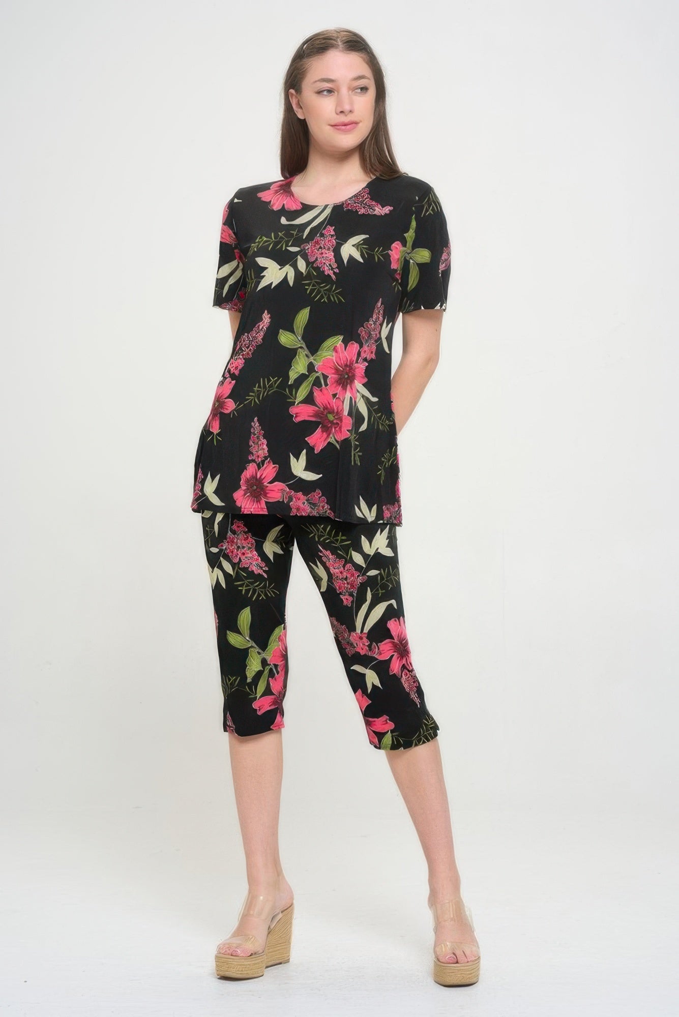 Matching Capri Pant Set In Plus Size