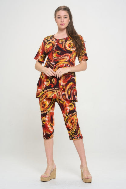 Matching Capri Pant Set In Plus Size