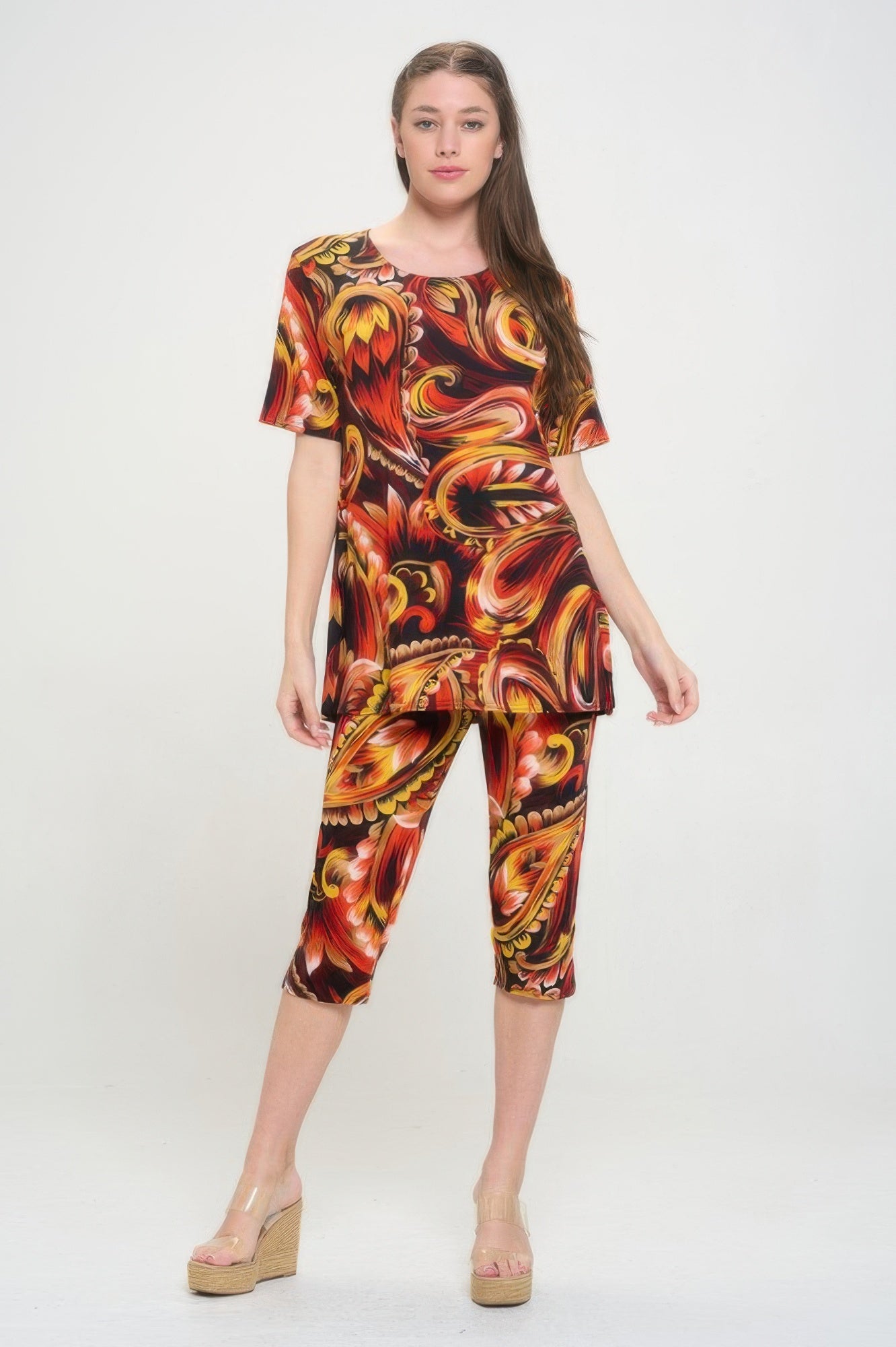 Matching Capri Pant Set In Plus Size
