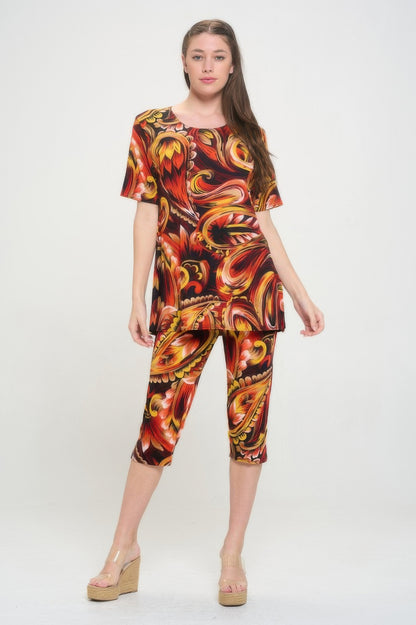 Matching Capri Pant Set In Plus Size