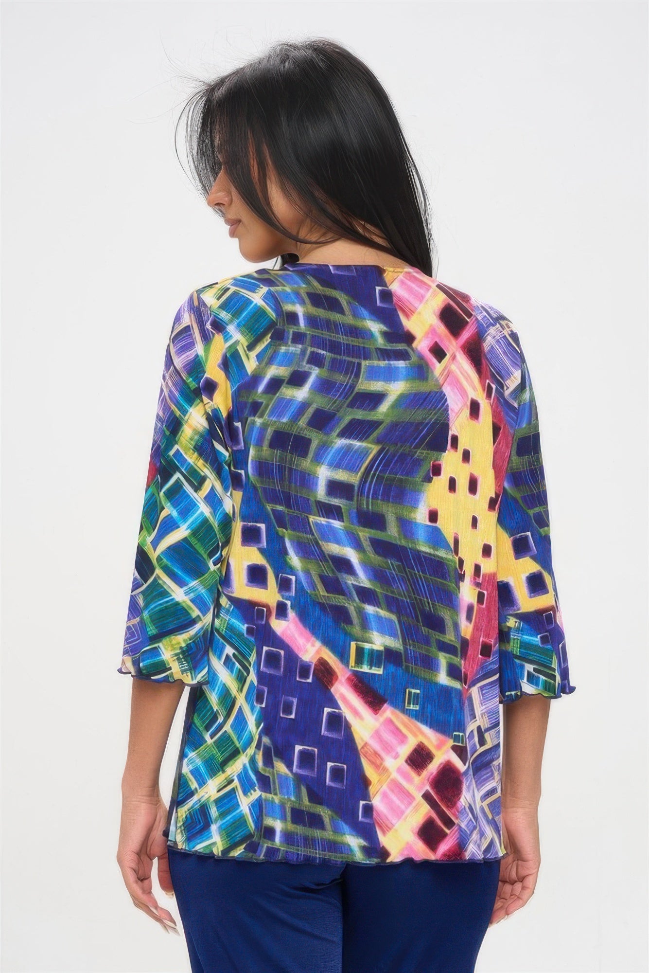 Print Quarter Sleeve Top