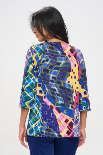 Print Quarter Sleeve Top