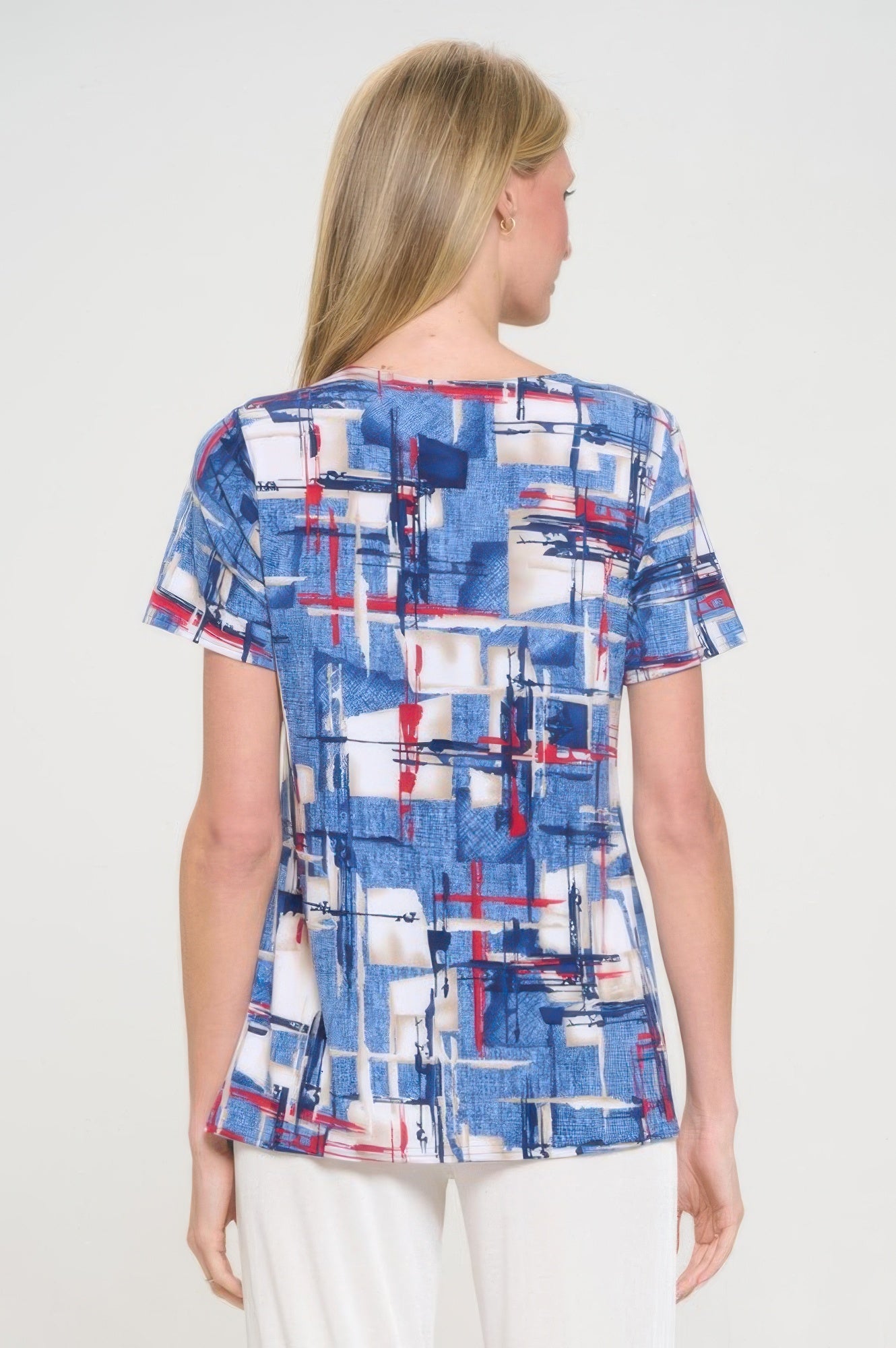 Hit Round Neck Short Sleeve Slit Top