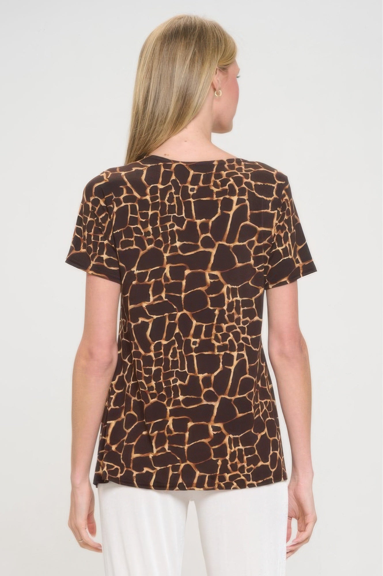 Hit Round Neck Short Sleeve Slit Top