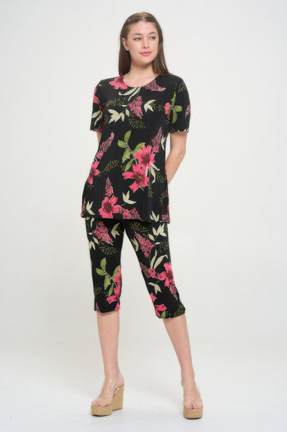 Print Bns Capri Pants Set