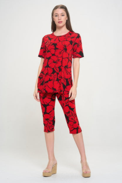 Print Bns Capri Pants Set