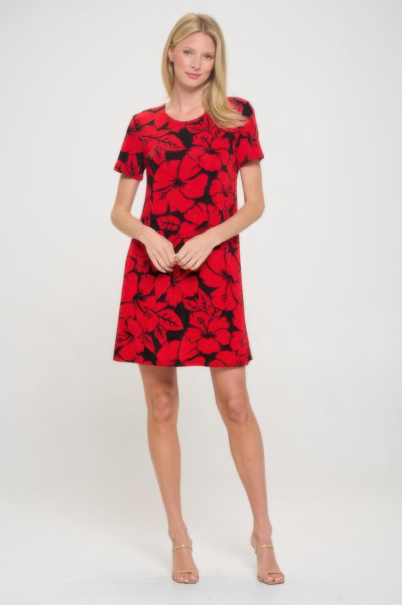Short-sleeved Knee-length Dress