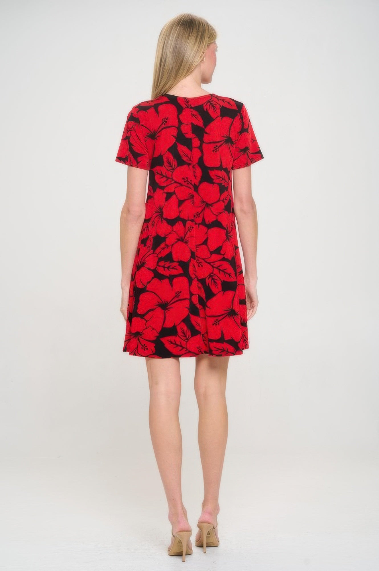 Short-sleeved Knee-length Dress