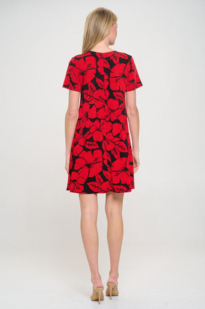Short-sleeved Knee-length Dress