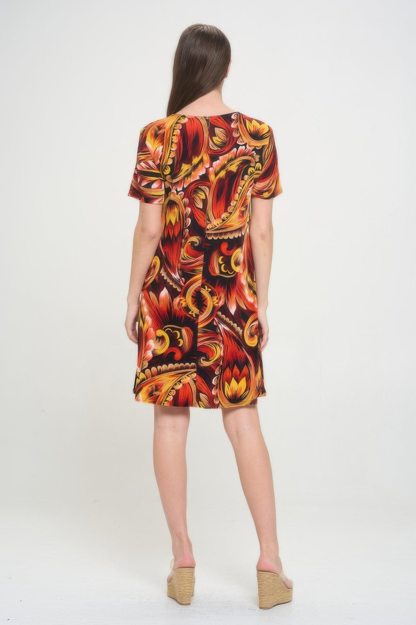 Short-sleeved Knee-length Dress