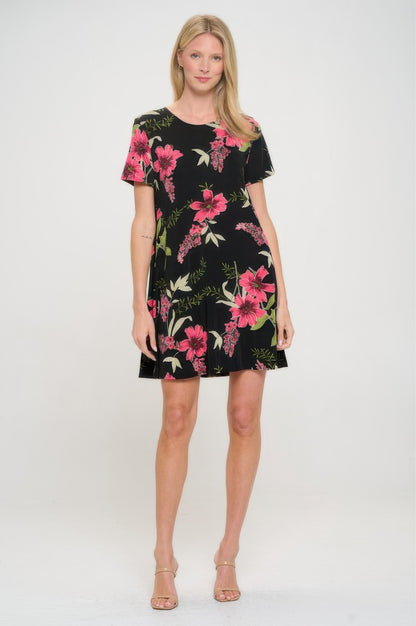 Short-sleeved Knee-length Dress