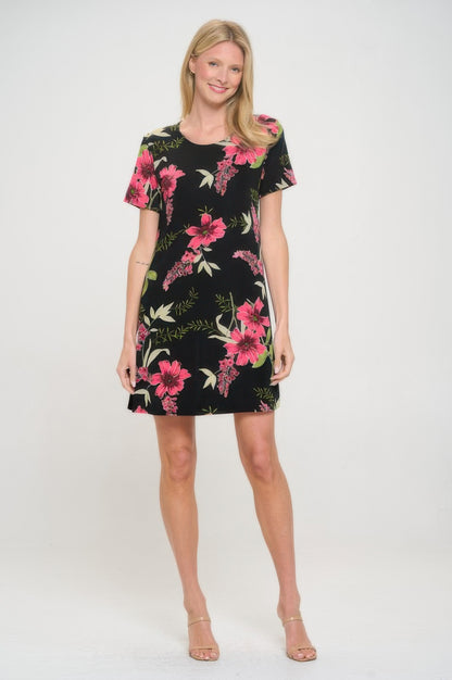 Short-sleeved Knee-length Dress
