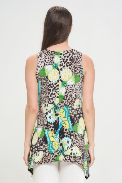 Hit Print Shark Bite Hem Tank