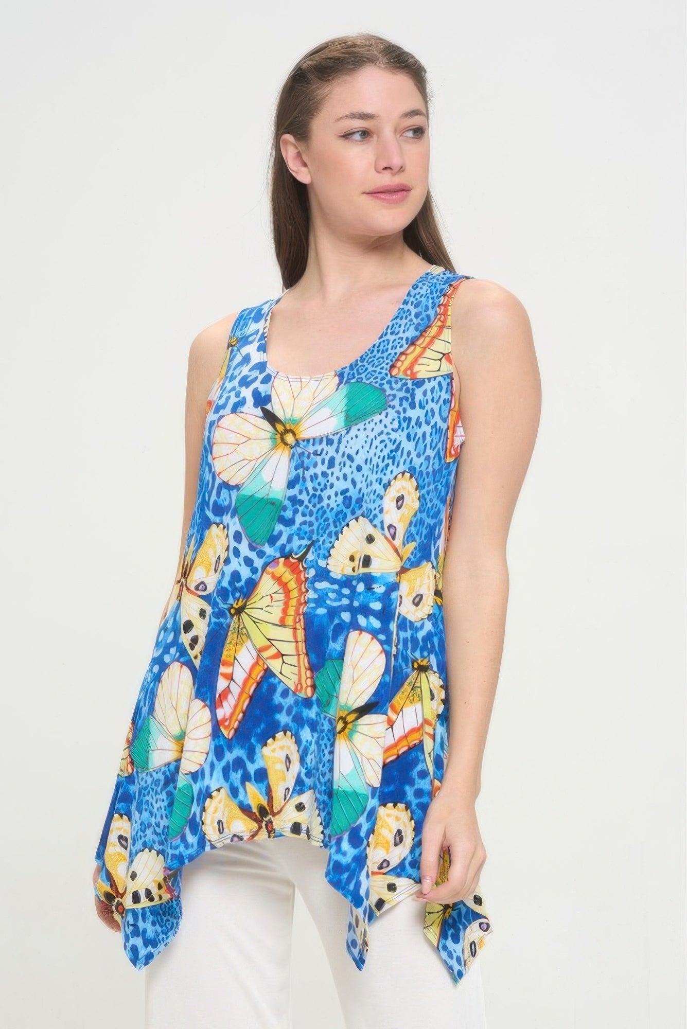 Hit Print Shark Bite Hem Tank
