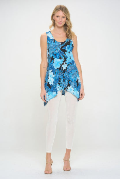 Hit Print Shark Bite Hem Tank