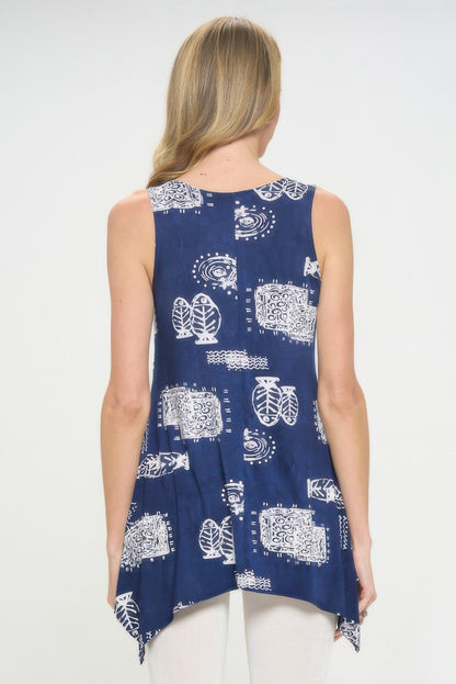 Hit Print Shark Bite Hem Tank