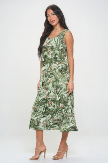 Bns Print Long Tank Dress