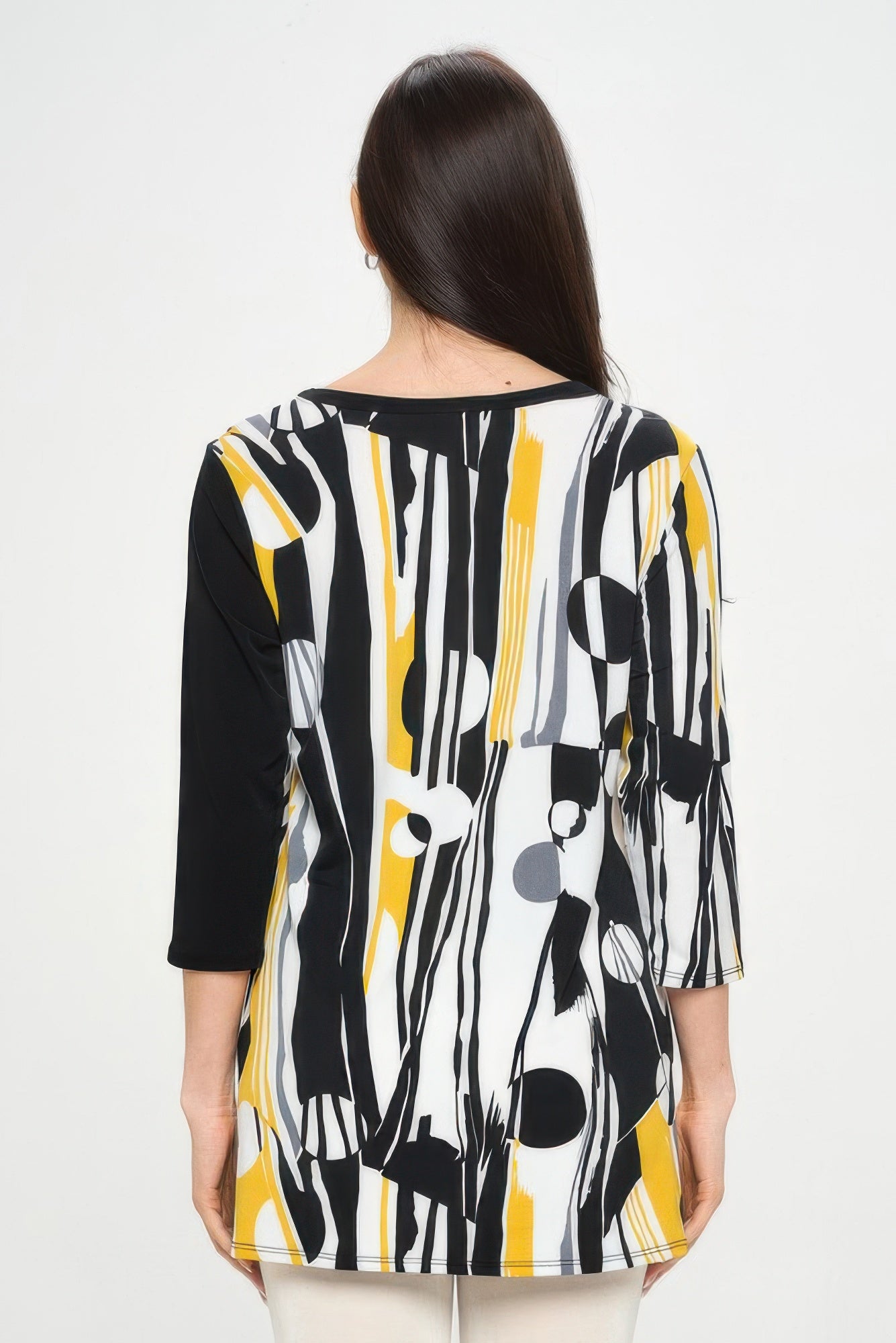 Hit Contrast V-neck Tunic Top