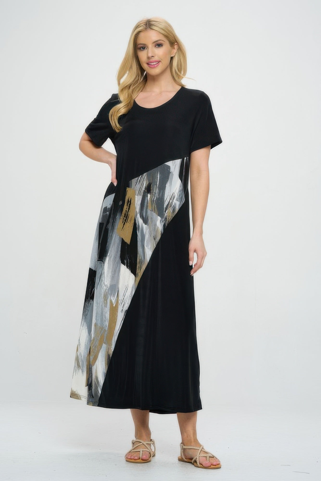 Bns Contrast Maxi Dress