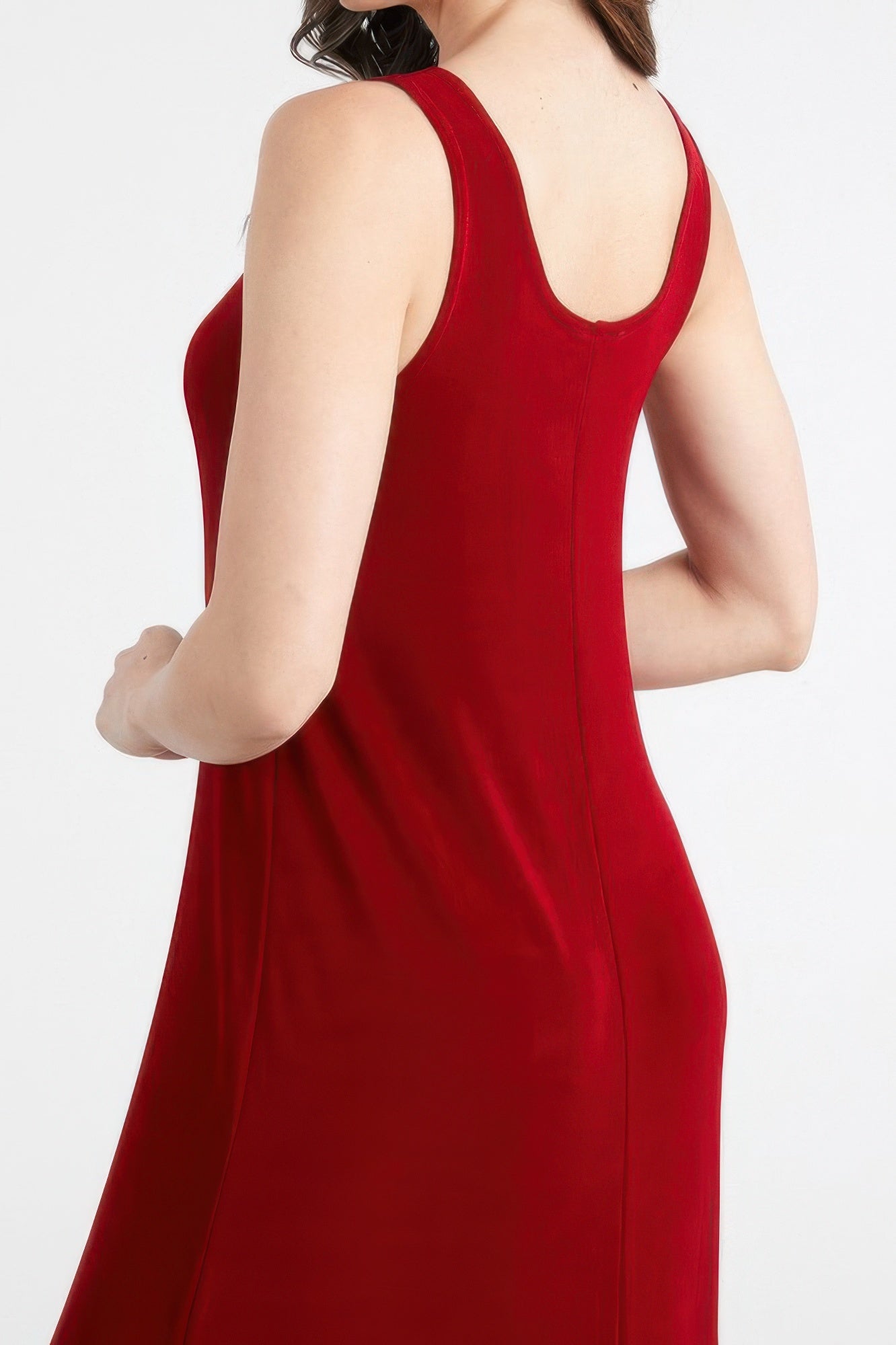 Plus Size Sleeveless Solid Acetate Long Maxi Dress