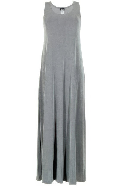 Plus Size Sleeveless Solid Acetate Long Maxi Dress