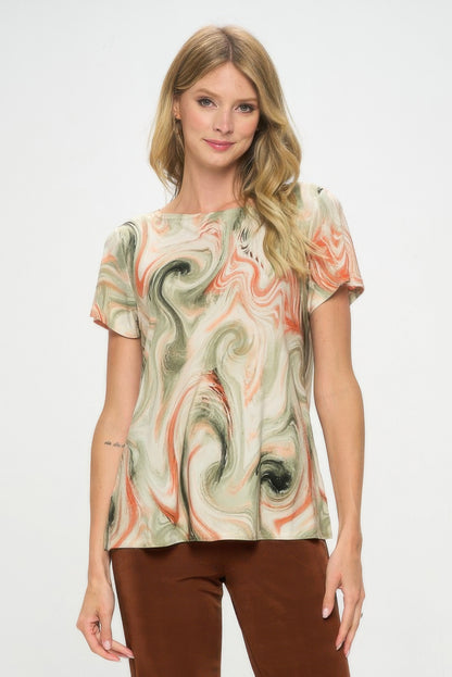Plus Size Hit Boat Nk Short Sl Top