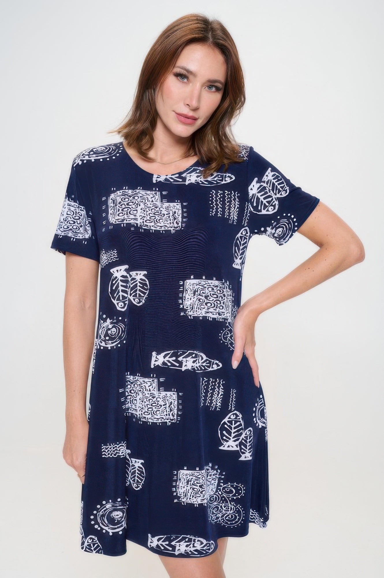 Plus Size Print Missy Dress Short Sleeve