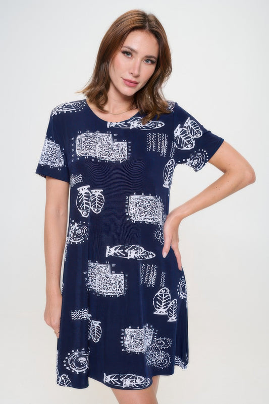 Plus Size Print Missy Dress Short Sleeve